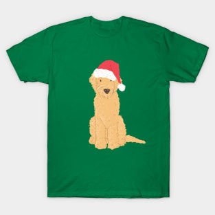 Christmas Goldendoodle Santa Hat T-Shirt